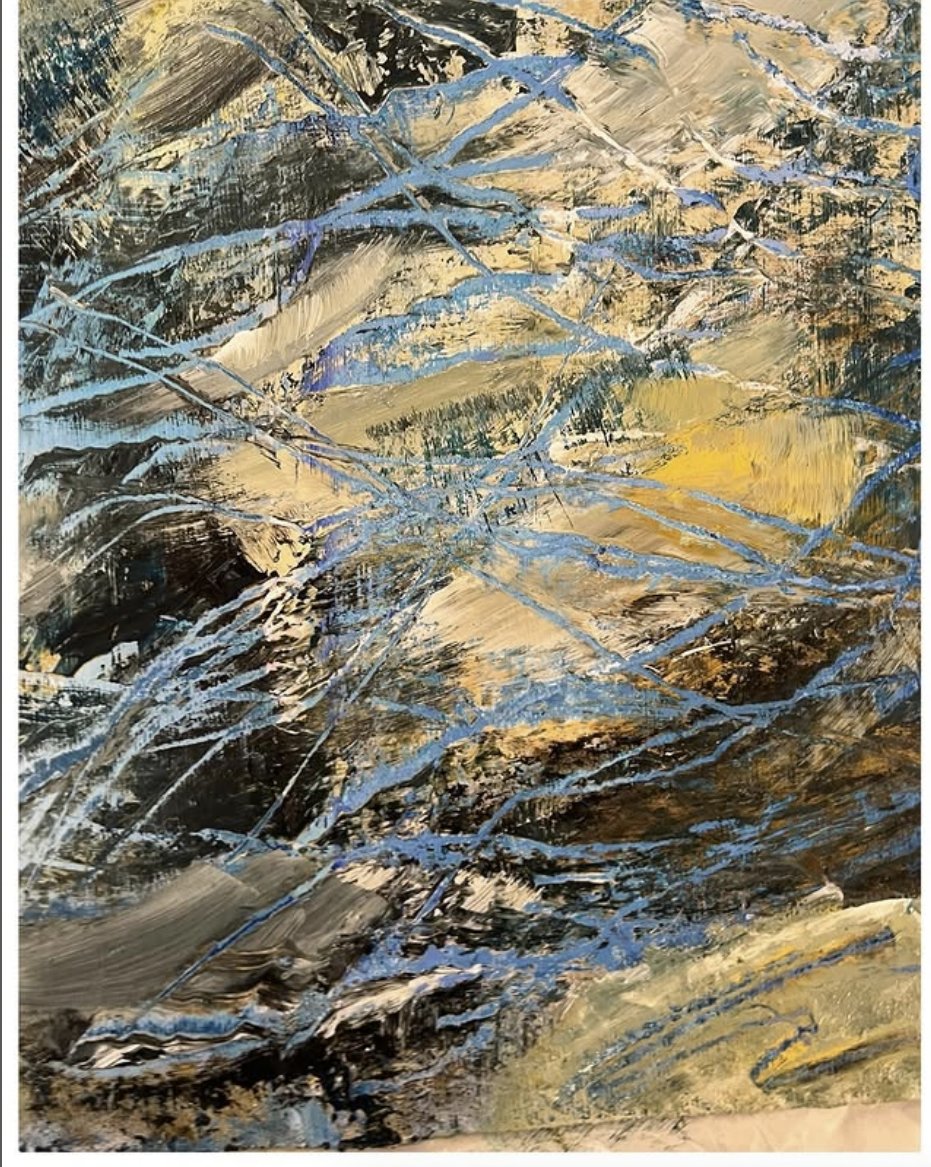 Peinture abstraite aux tons chauds