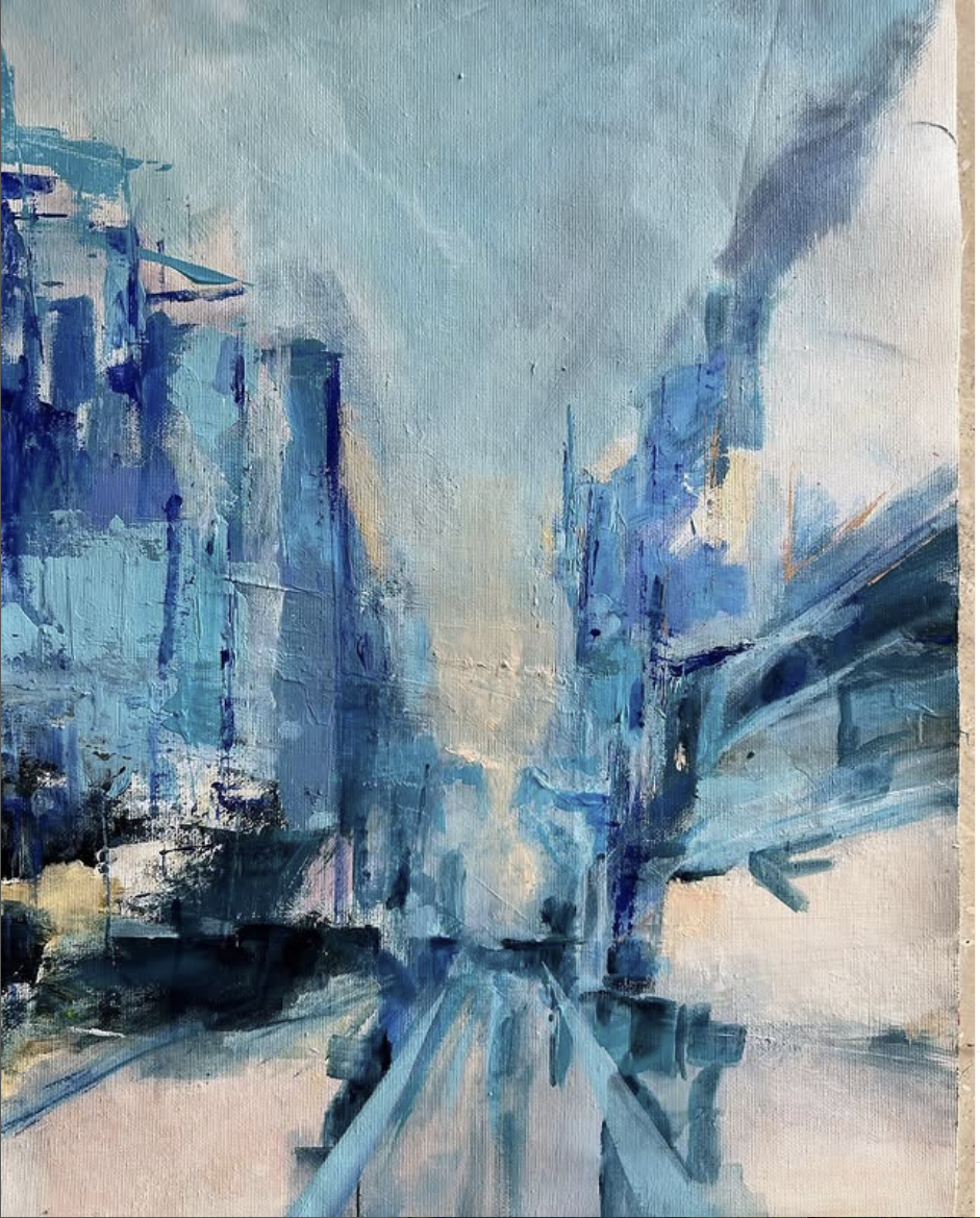 Peinture abstraite aux tons naturels